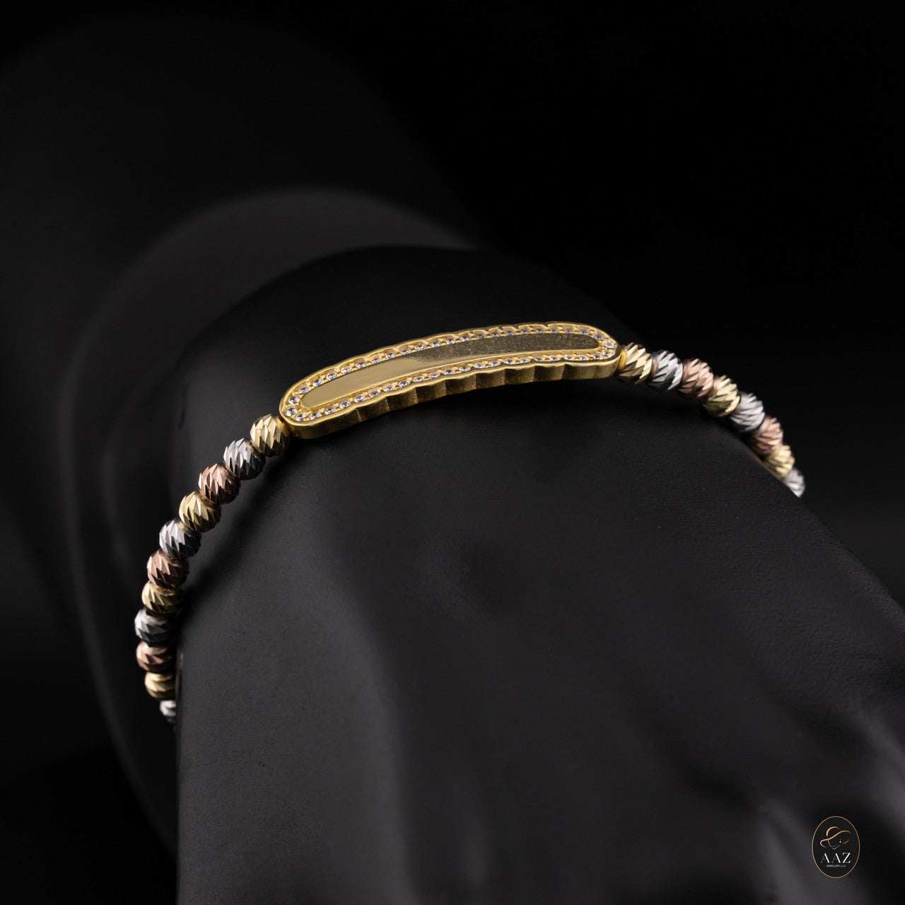 Plain Tri-Colour 18k Gold Plated Silver Bangle
