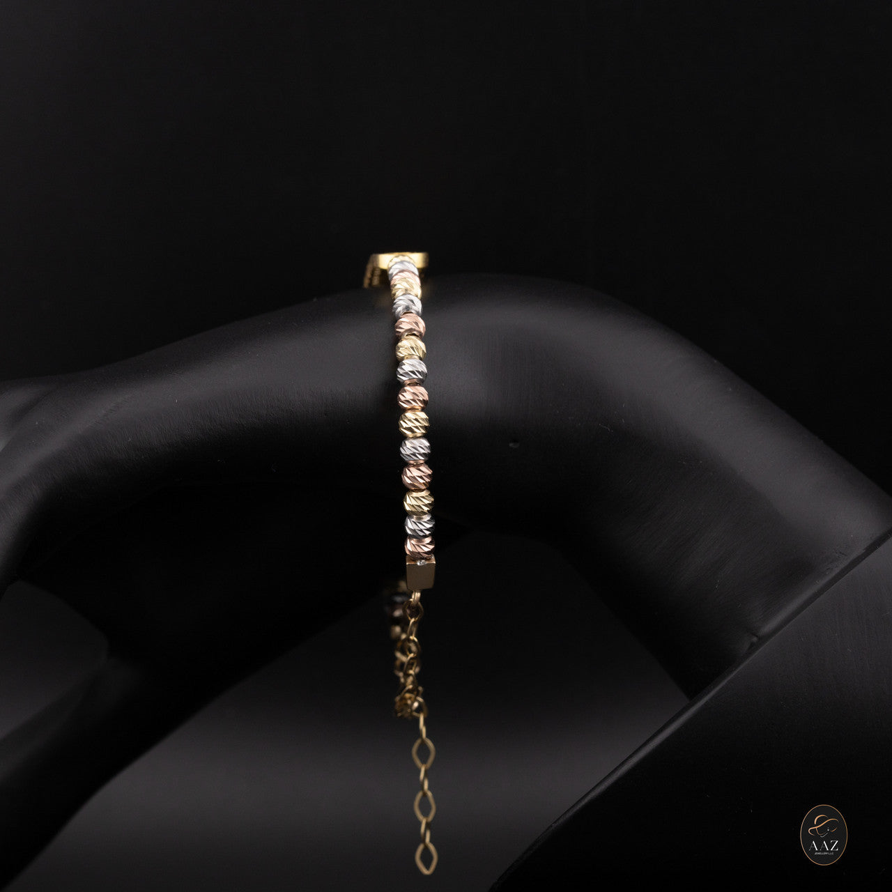 Plain Tri-Colour 18k Gold Plated Silver Bangle