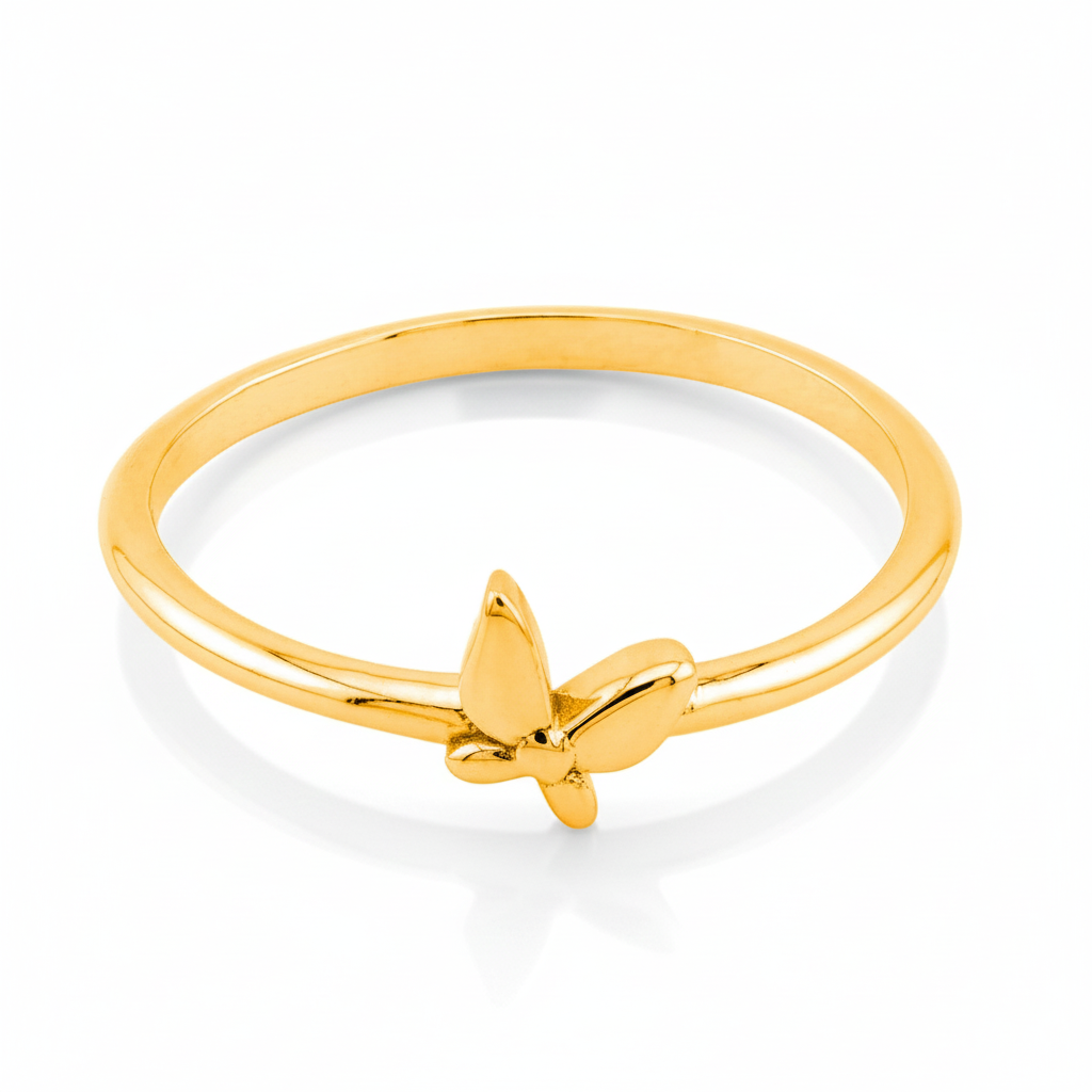 Elegant Butterfly 18K Gold Ring
