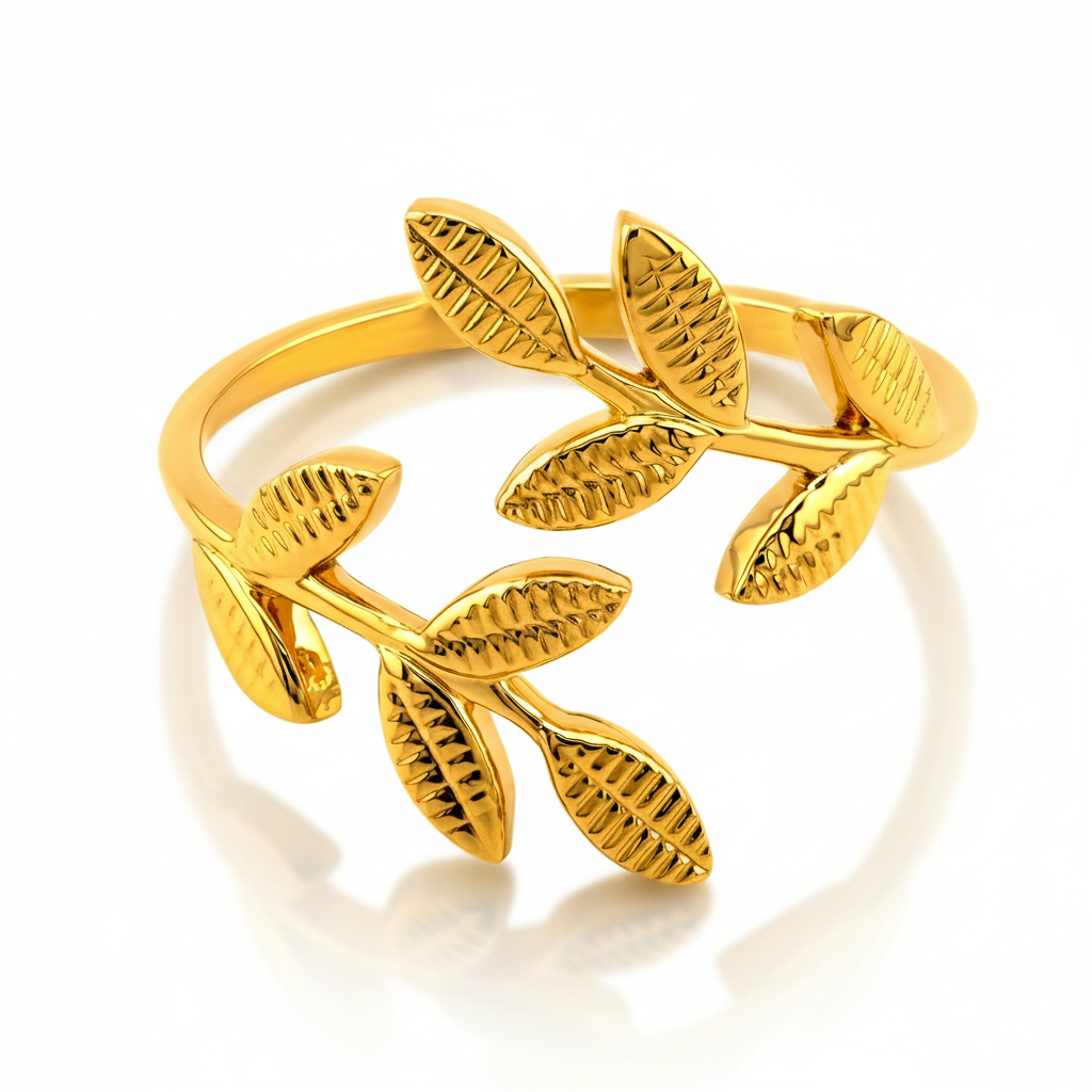 Twin Leaves 18K Gold Ring