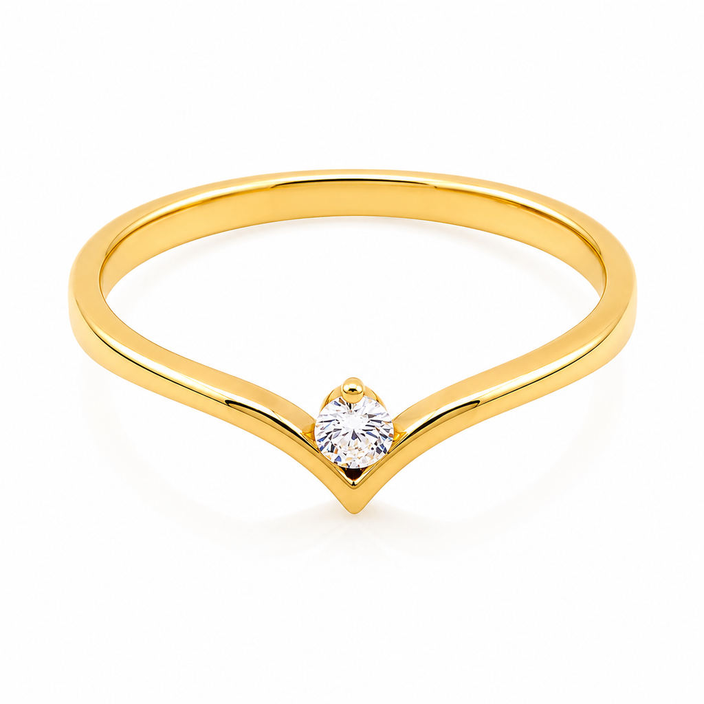Classic Chevron 18k Gold Ring