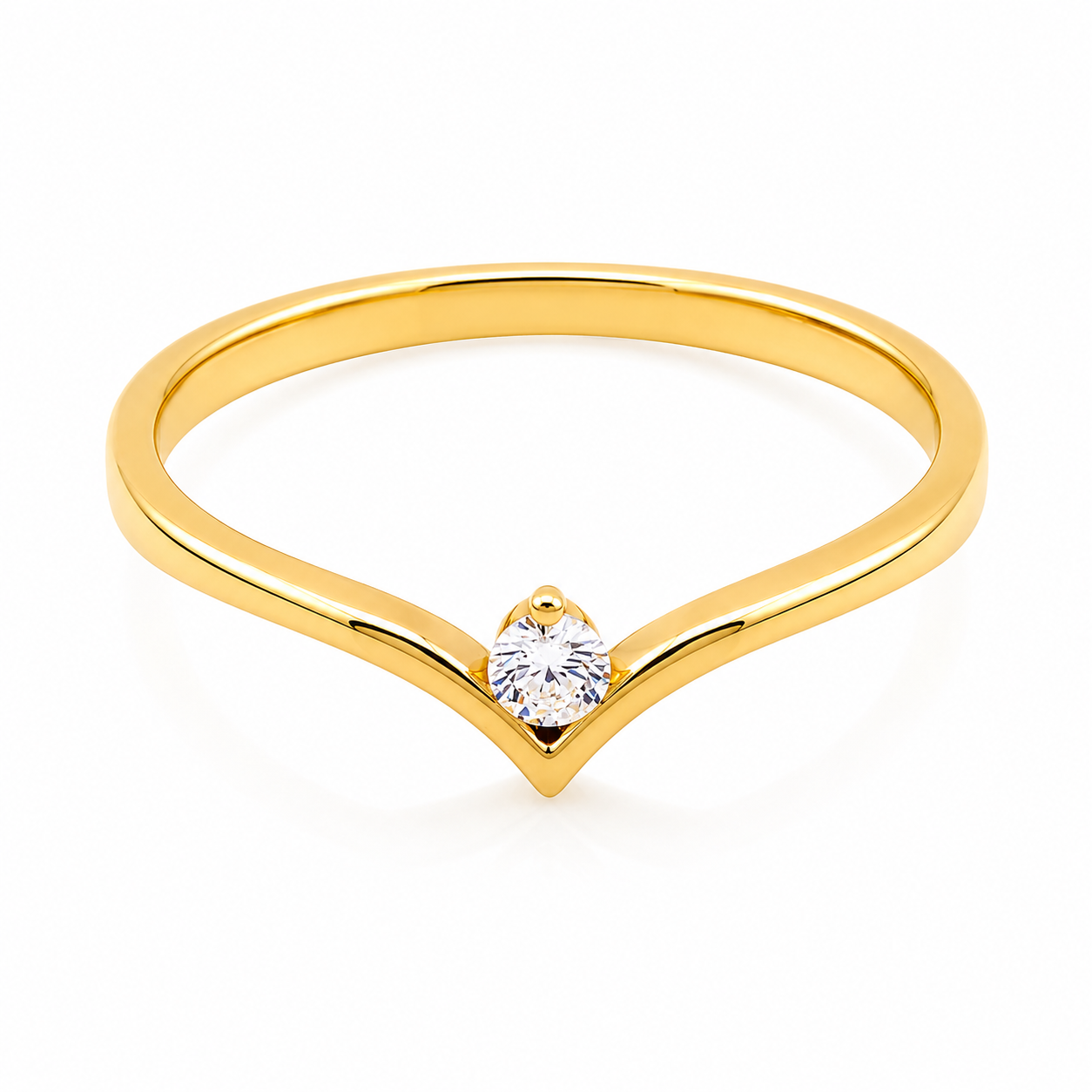 Classic Chevron 18k Gold Ring