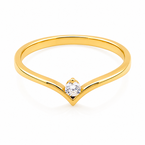 Classic Chevron 18k Gold Ring