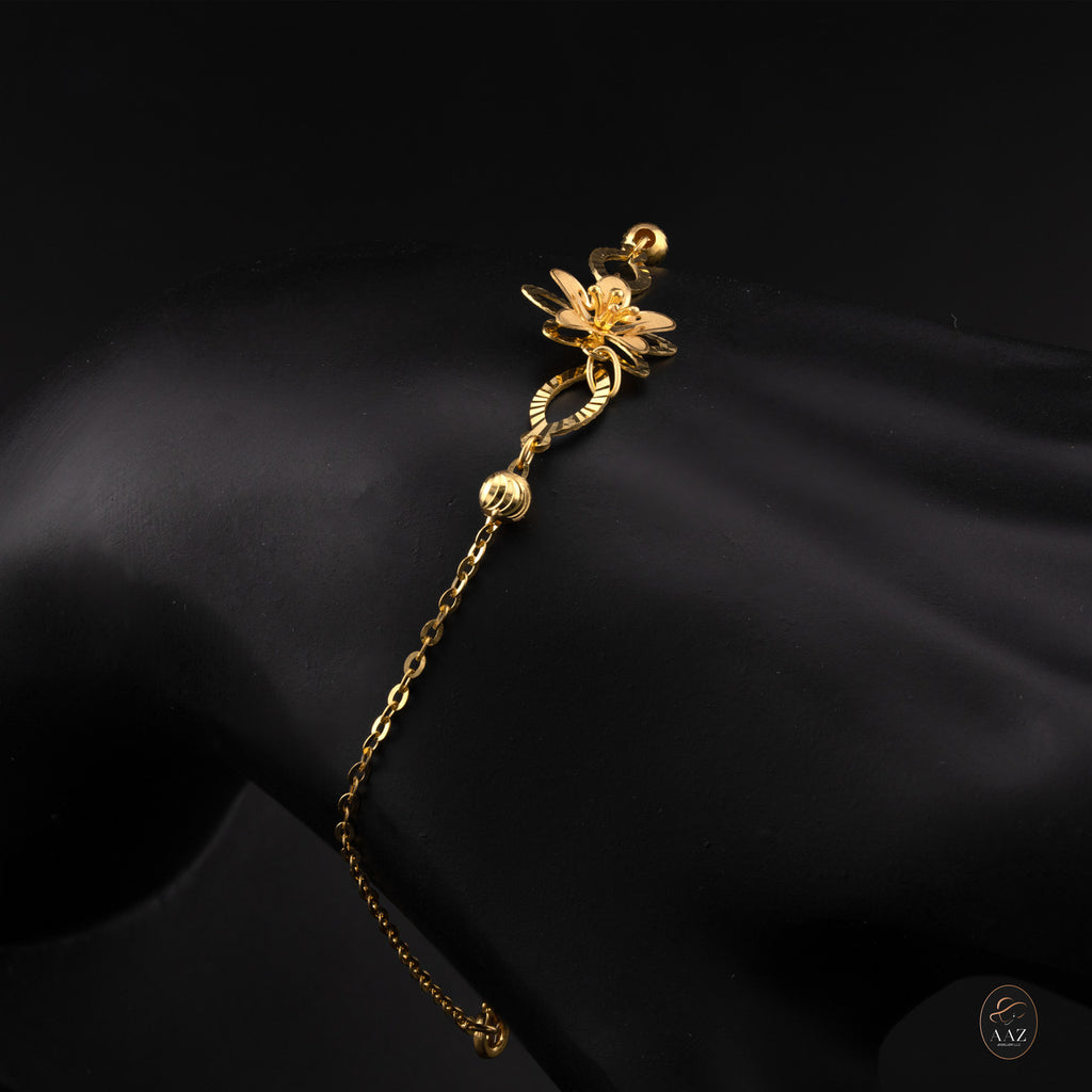Lily Flower 22k Gold Bracelet