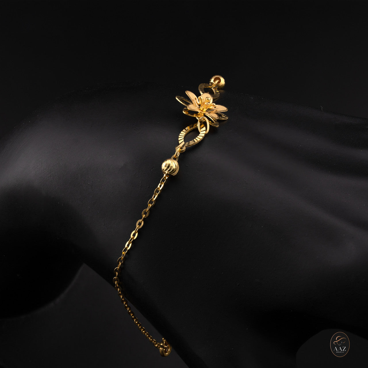 Lily Flower 22k Gold Bracelet