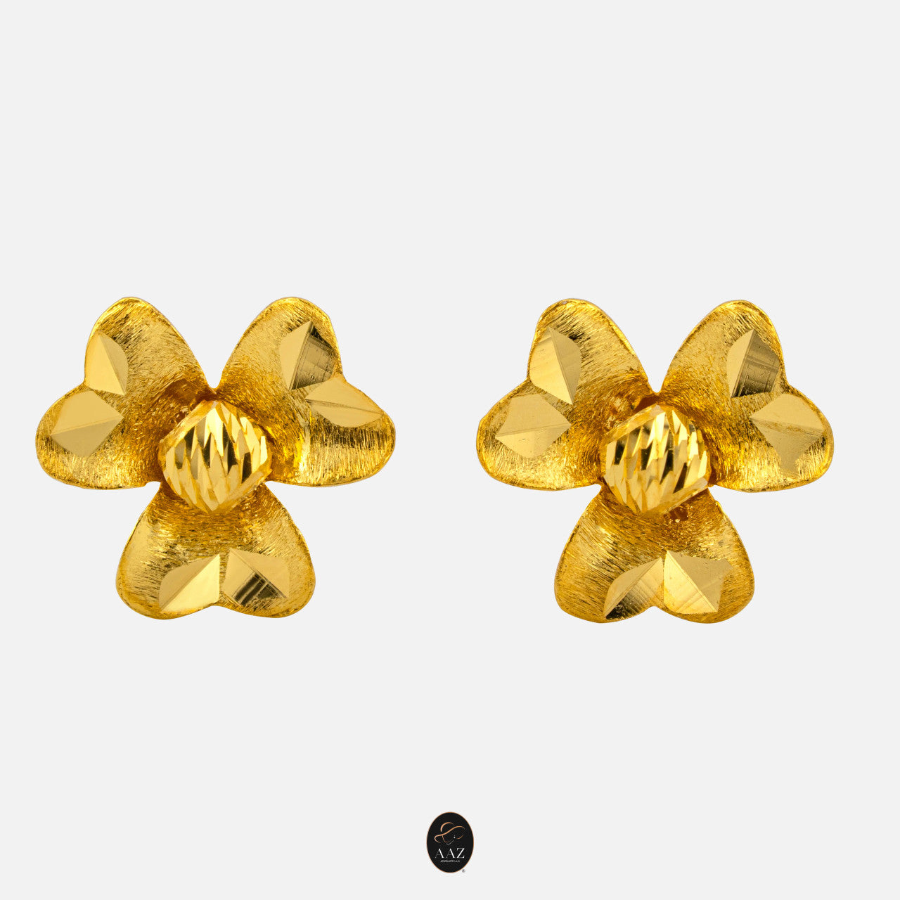 Flower Studs 22K Gold Earrings