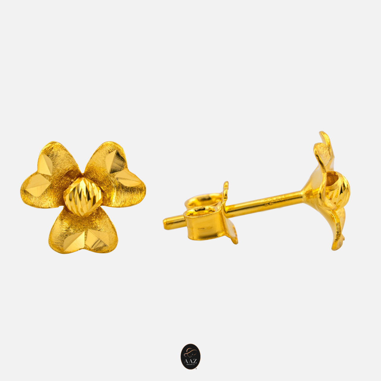 Flower Studs 22K Gold Earrings
