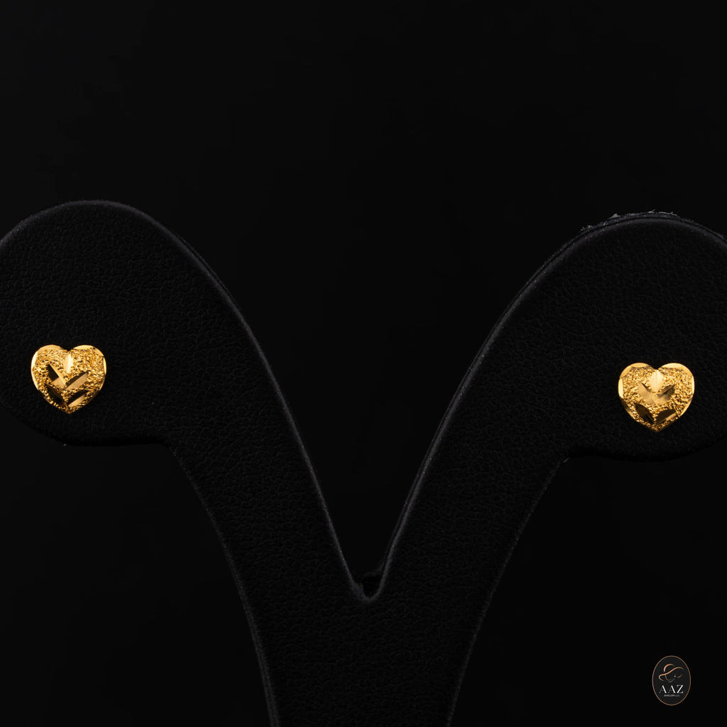 Heart Studs 22K Gold Earrings