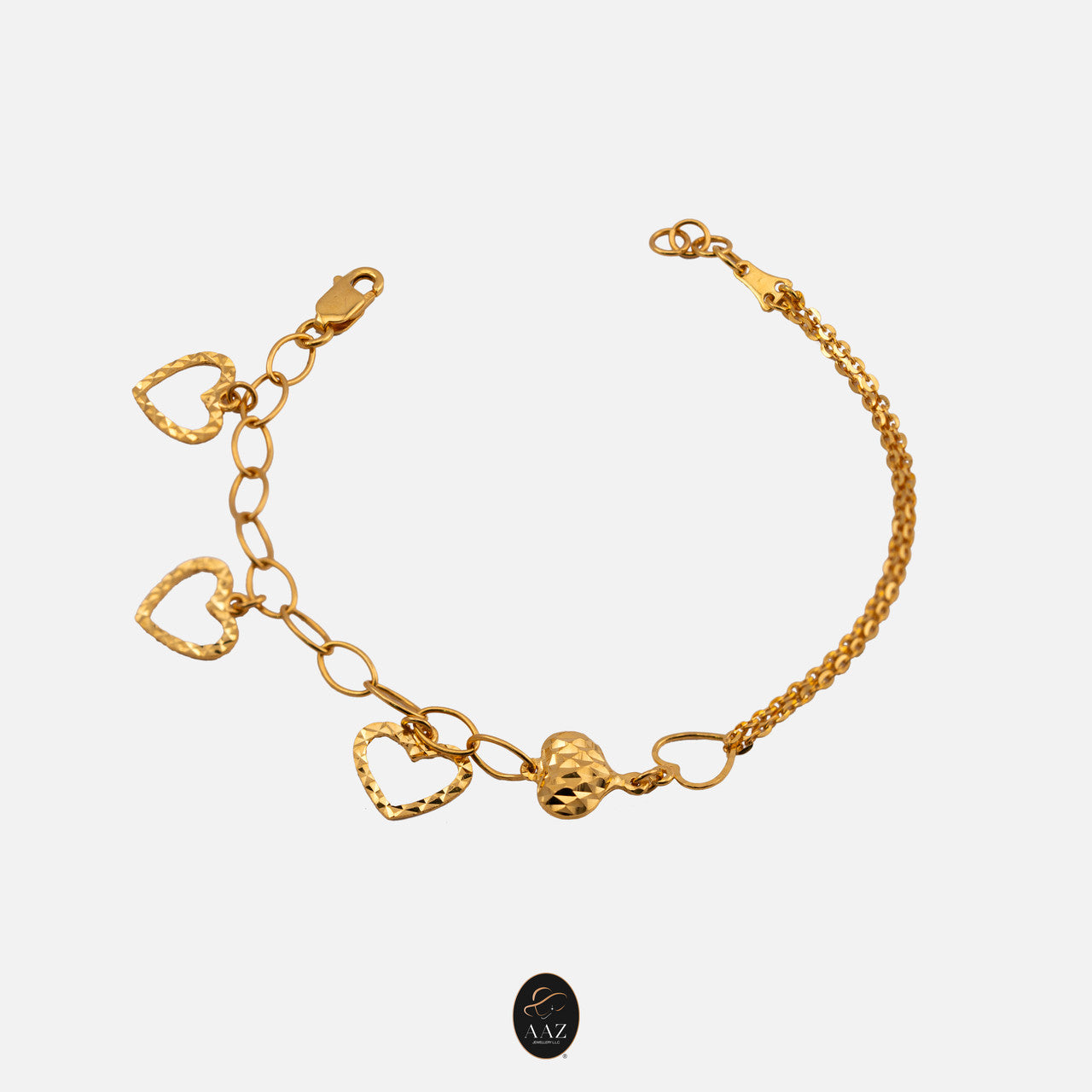 Hearts 22K Gold Bracelet