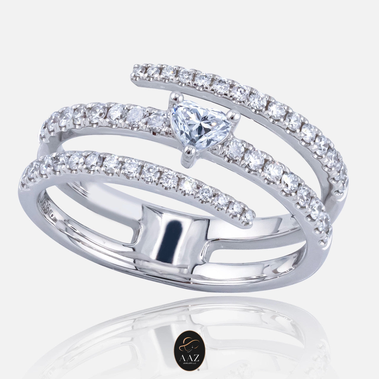 Heart Shaped Natural Diamond 18K Gold Ring