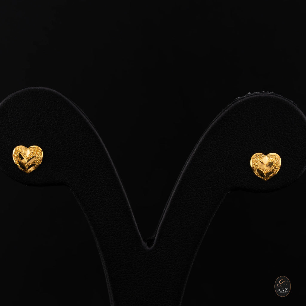 Heart Studs 22K Gold Earrings