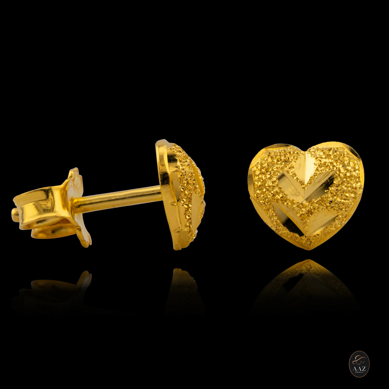 Heart Studs 22K Gold Earrings
