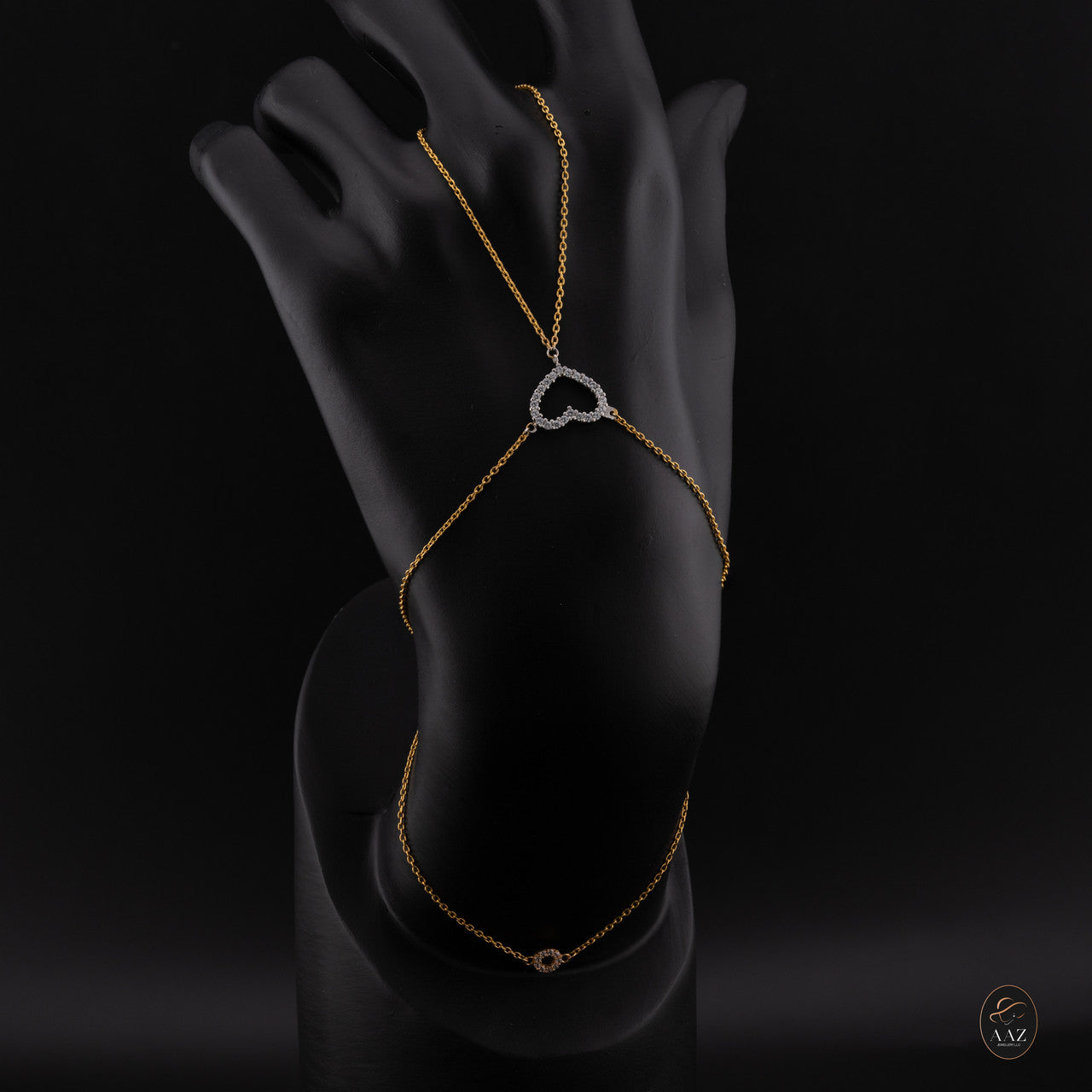 Heart 22K Hand Chain Bracelet