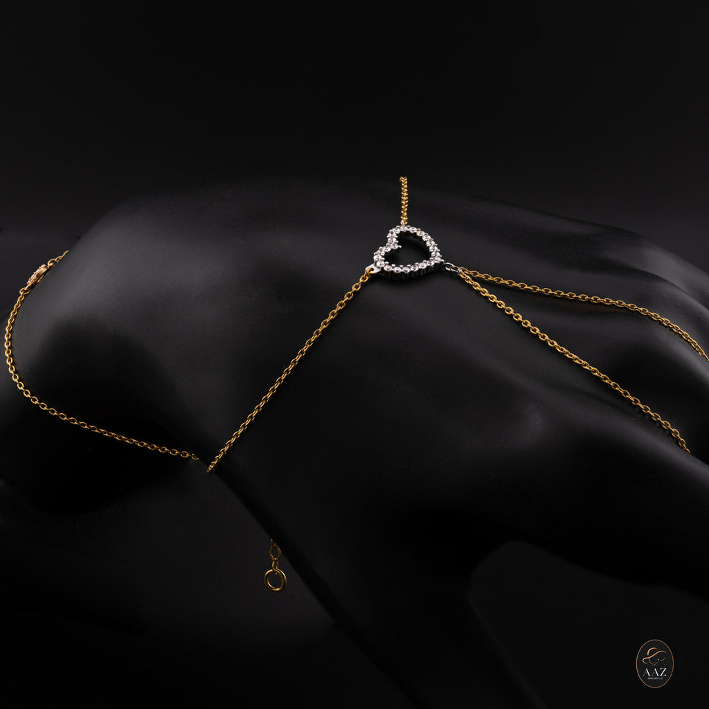 Heart 22K Hand Chain Bracelet
