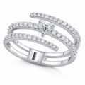 Heart Shaped Natural Diamond 18K Gold Tri-Band Ring – 0.64 Carat IGI Certified