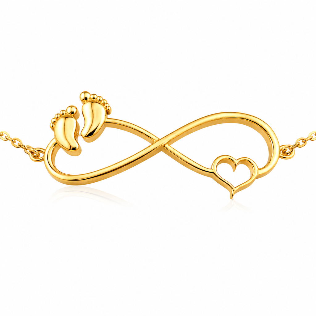 Newborn 18K Pure Gold Infinity Bracelet – Mother & Child Keepsake