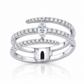 Marquise Natural Diamond 18K Gold Tri-Band Ring – 0.63 Carat IGI Certified