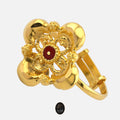 Red Flower 21K Adjustable Ring