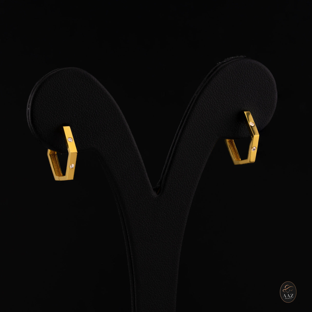 Radiant Hex 22K Gold Hoop Earrings