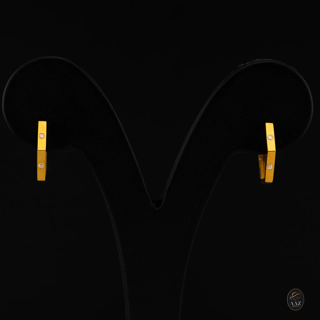 Radiant Hex 22K Gold Hoop Earrings