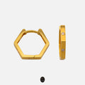 Radiant Hex 22K Gold Hoop Earrings