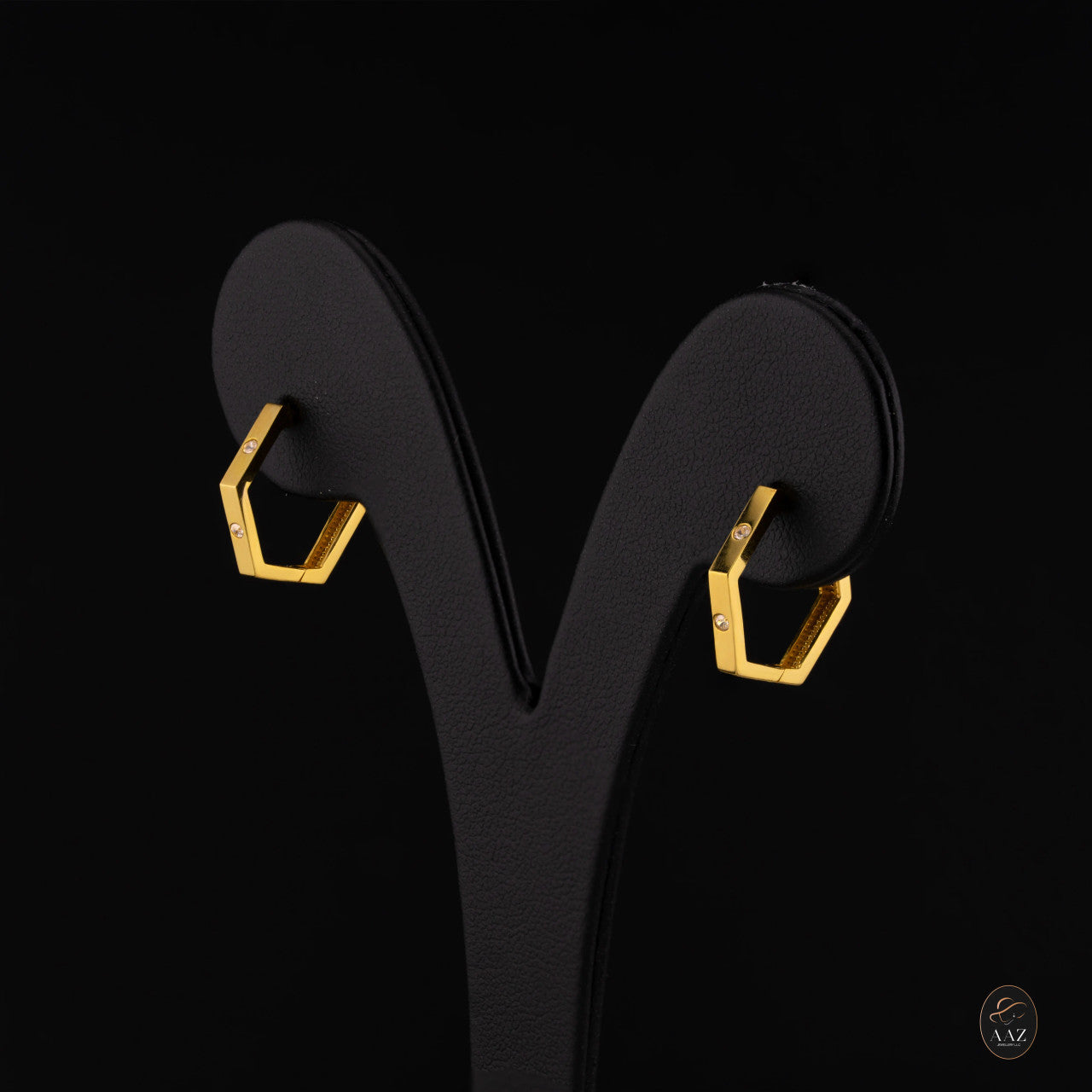 Radiant Hex 22K Gold Hoop Earrings