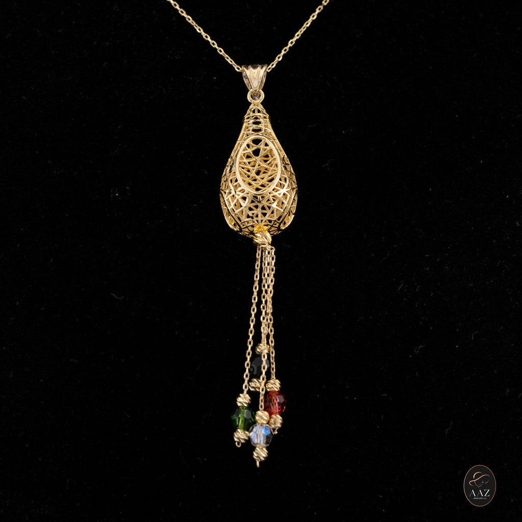 Lantern 18k Gold Plated Silver Necklace on a model