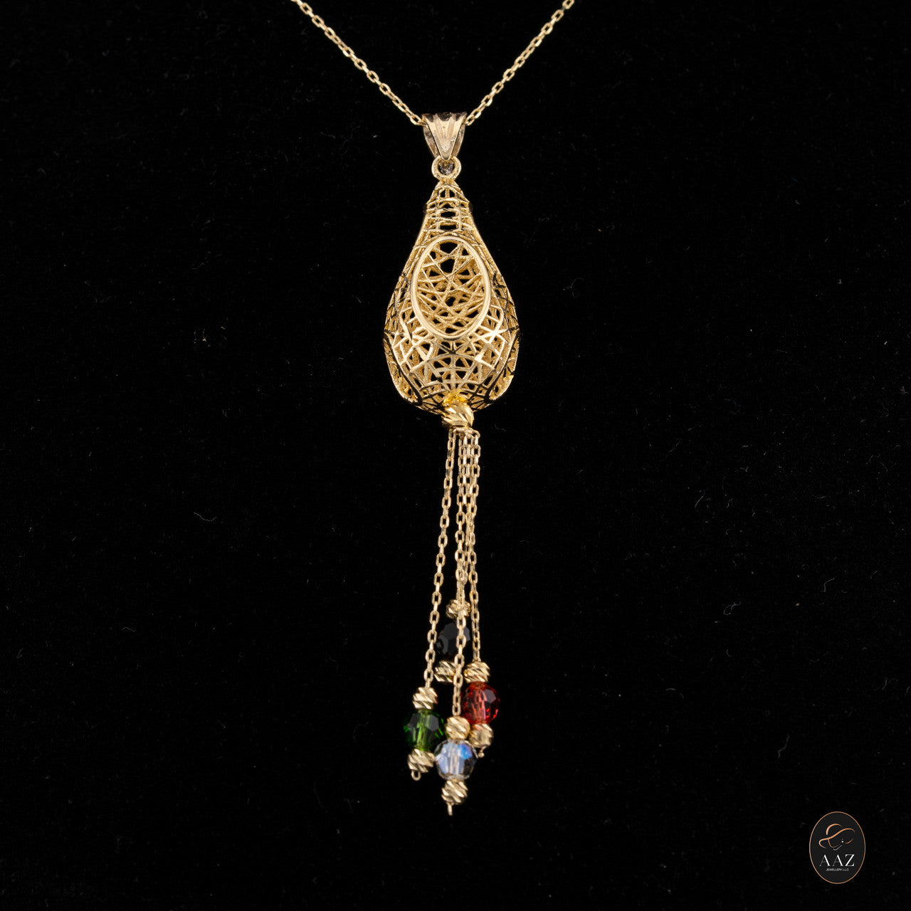 Lantern 18k Gold Plated Silver Necklace on a model