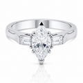 Marquise with Baguette Natural Diamonds 18K Gold Ring – 1.43 Carat GIA Certified