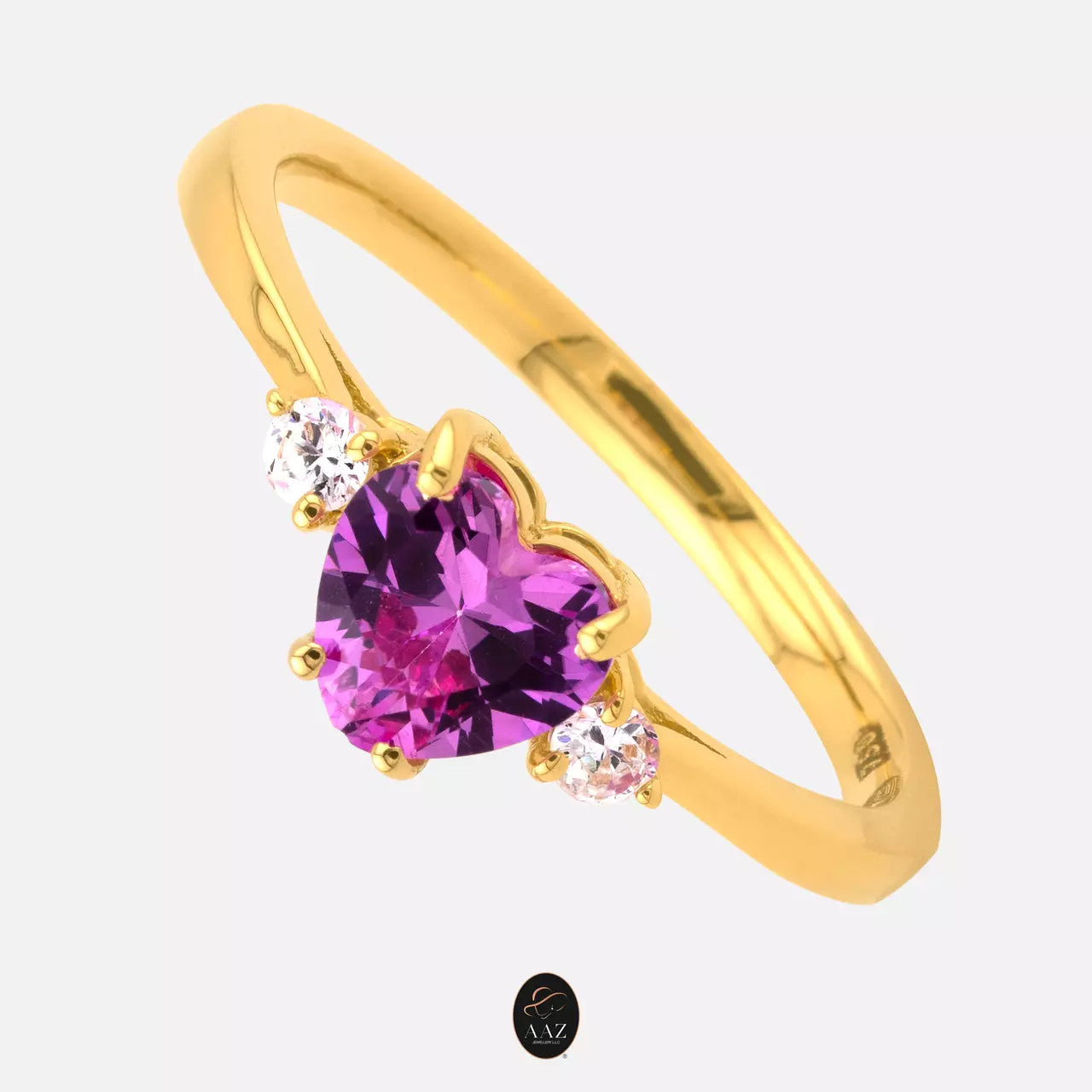 Pink Heart 18K Gold Ring