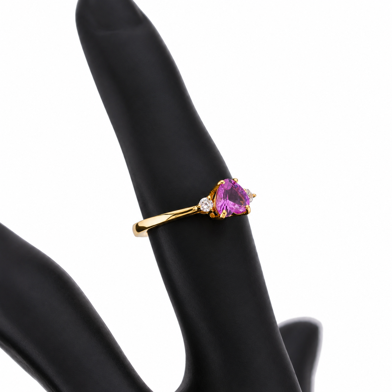Pink Heart 18K Gold Ring