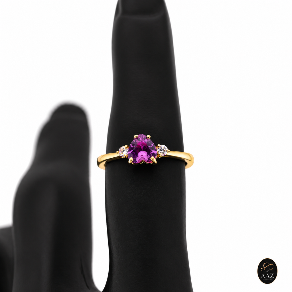Pink Heart 18K Gold Ring