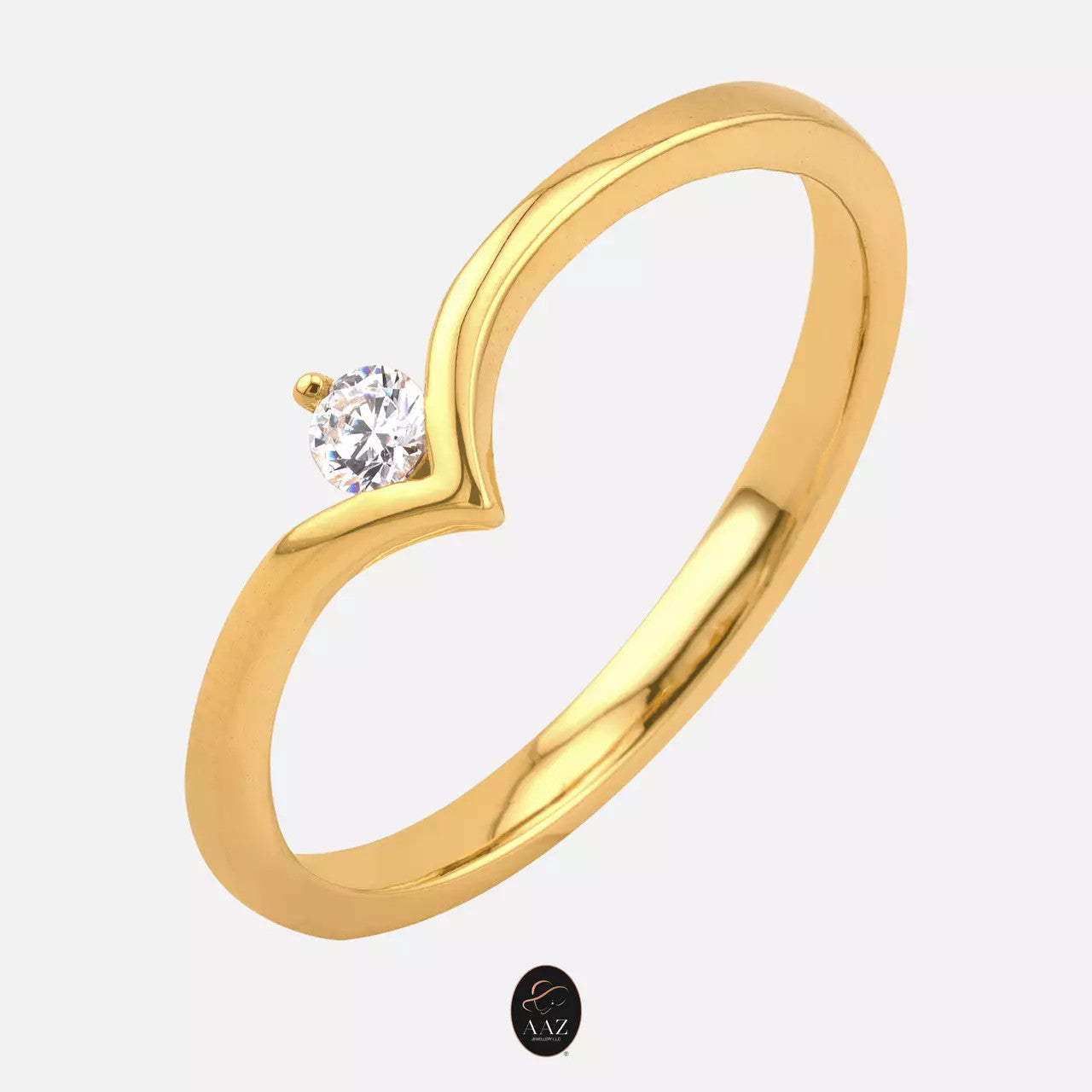 Classic Chevron 18k Gold Ring