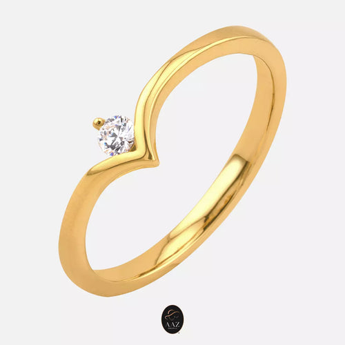 Classic Chevron 18k Gold Ring