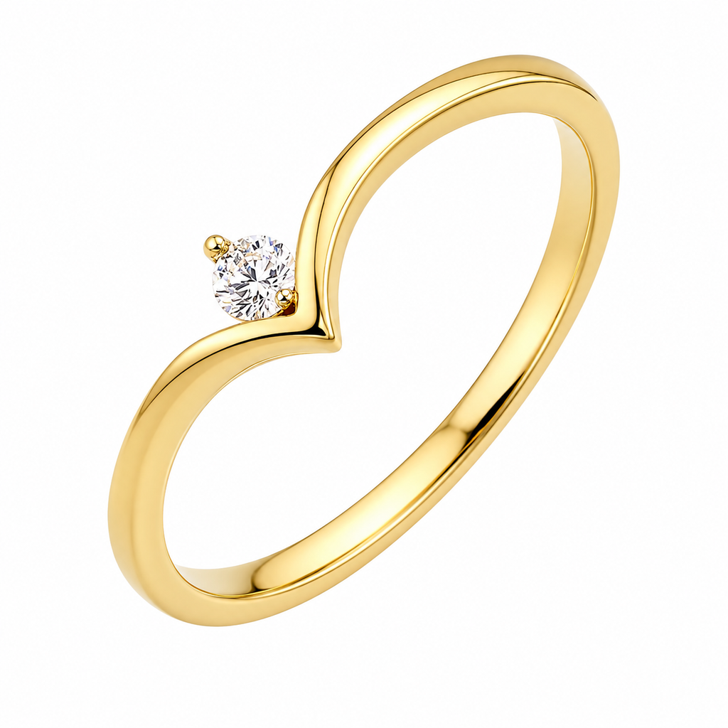 Classic Chevron 18k Gold Ring