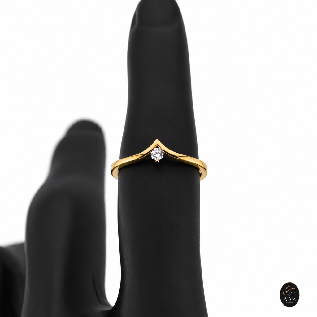 Classic Chevron 18k Gold Ring