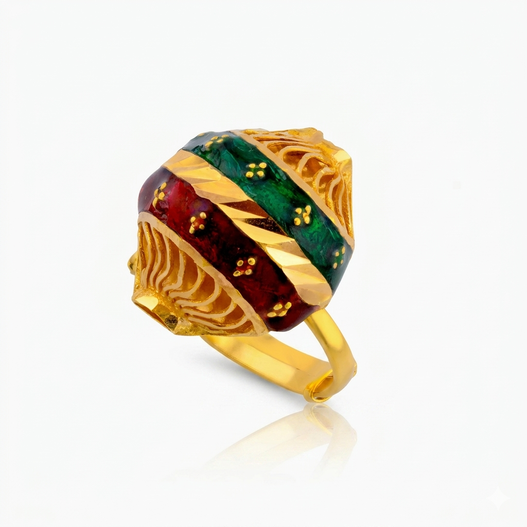 Lantern 21K Gold Adjustable Ring – Arabic-Inspired Cultural Design