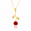 Red Rose 18K Gold Necklace