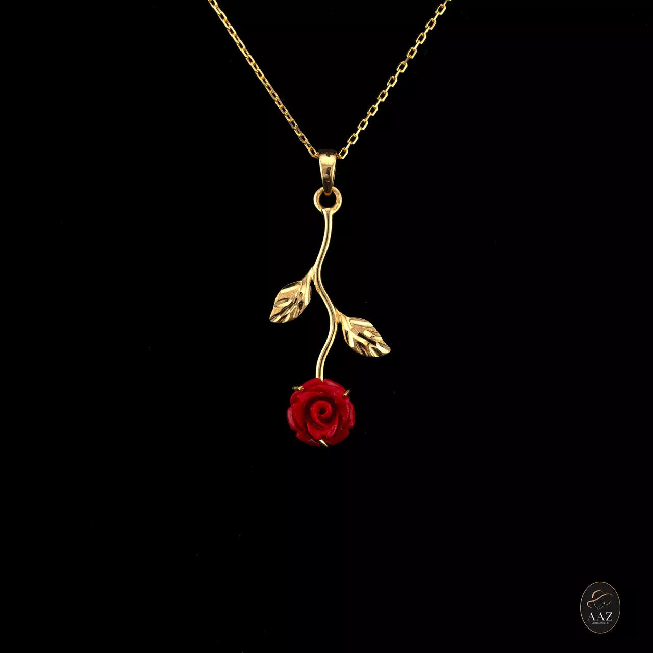 Red Rose 18K Gold Necklace mid