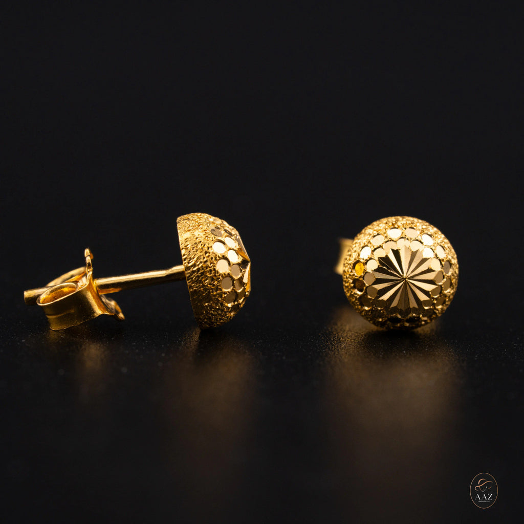Domed Studs 22K Gold Earrings