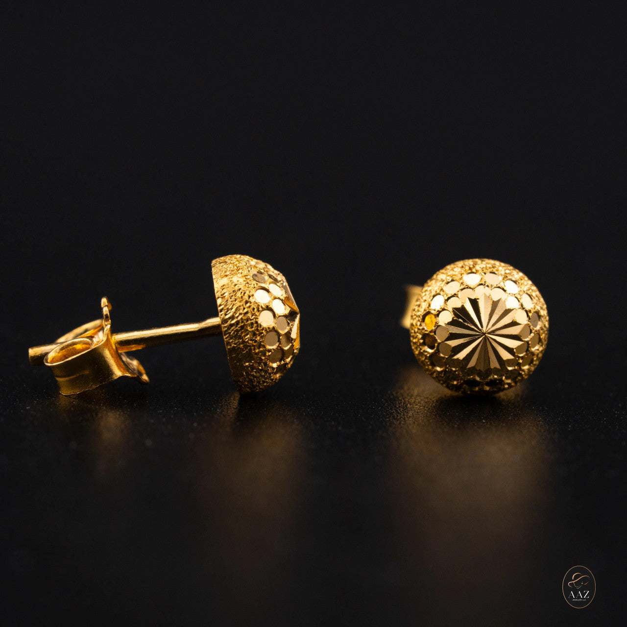 Domed Studs 22K Gold Earrings