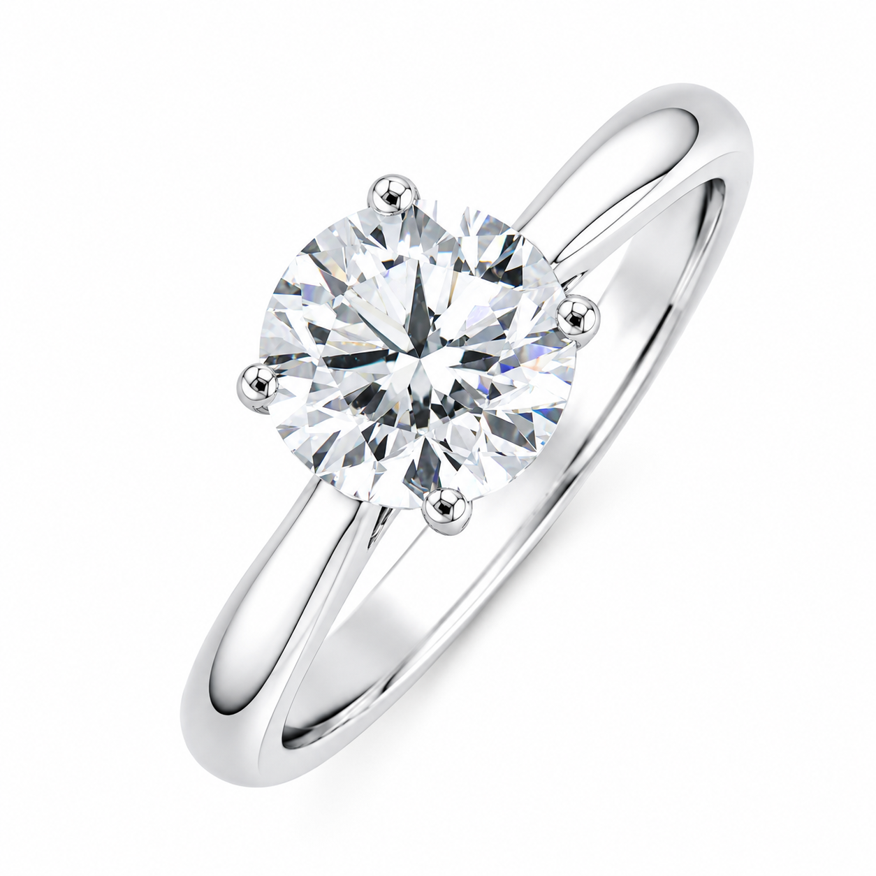 Round Brilliant Natural Diamond 18K Gold Ring – 1.53 Carat GIA Certified