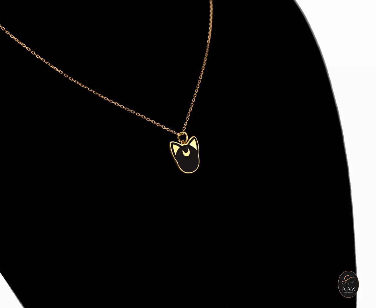 Sailor Black Cat 18K Gold Necklace right