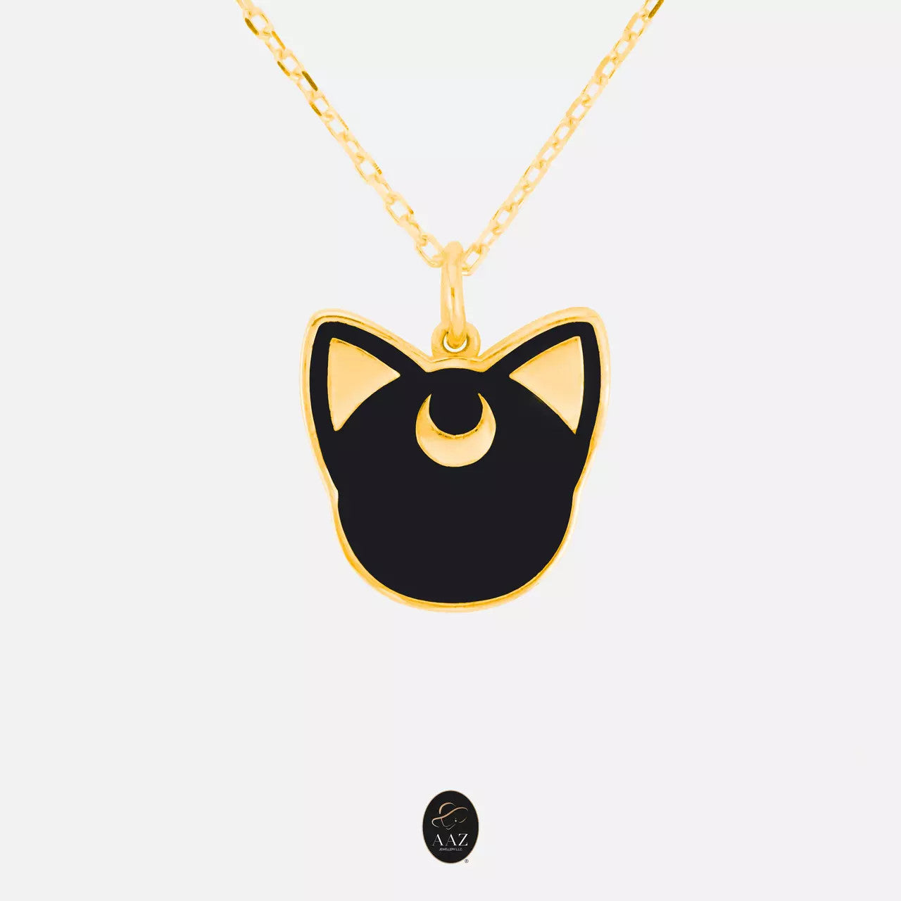 Sailor Black Cat 18K Gold Necklace