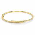 Fine Natural Diamond 18K Gold Bangle – IGI Certified