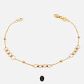 Link Tri Colour Beads 22K Gold Bracelet