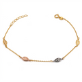 Tri Colour Shells 22K Gold Bracelet