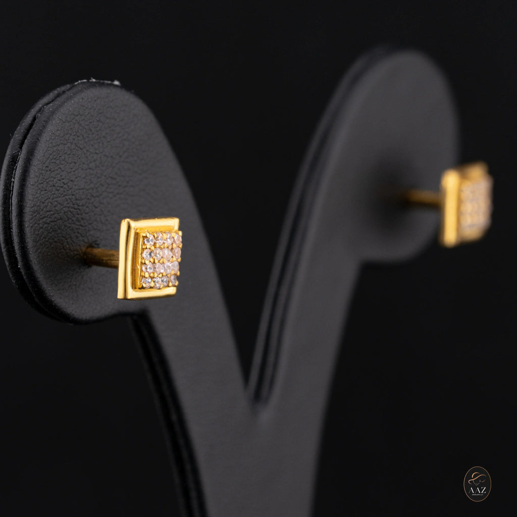 Square 22K Gold Earrings