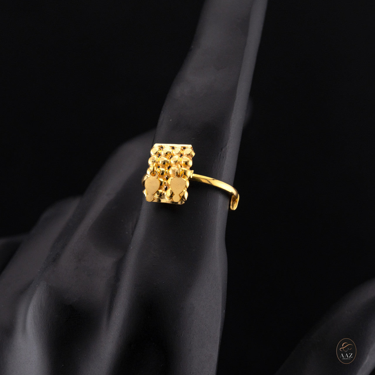 Dangle Rectangle 21K Gold Adjustable Ring
