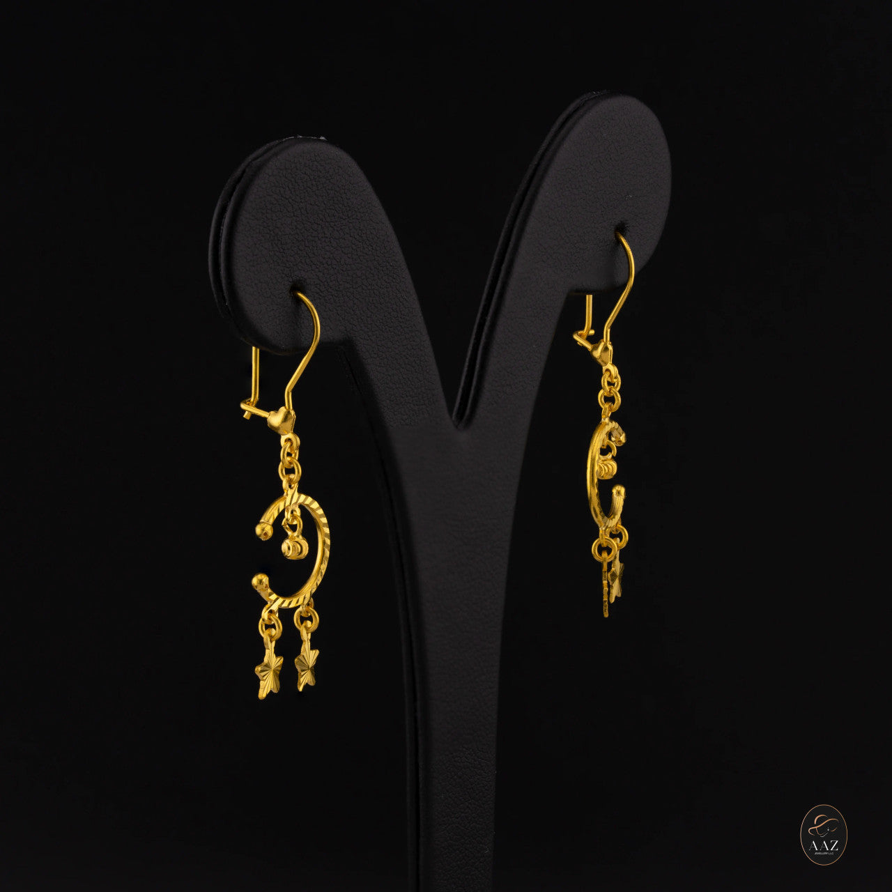 Moon & Stars 22K Gold Earrings